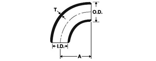 SA420 WPL6 90 Deg Elbow Dimensions Chart