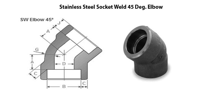 Socket Weld 45 Degree Elbow Dimensions